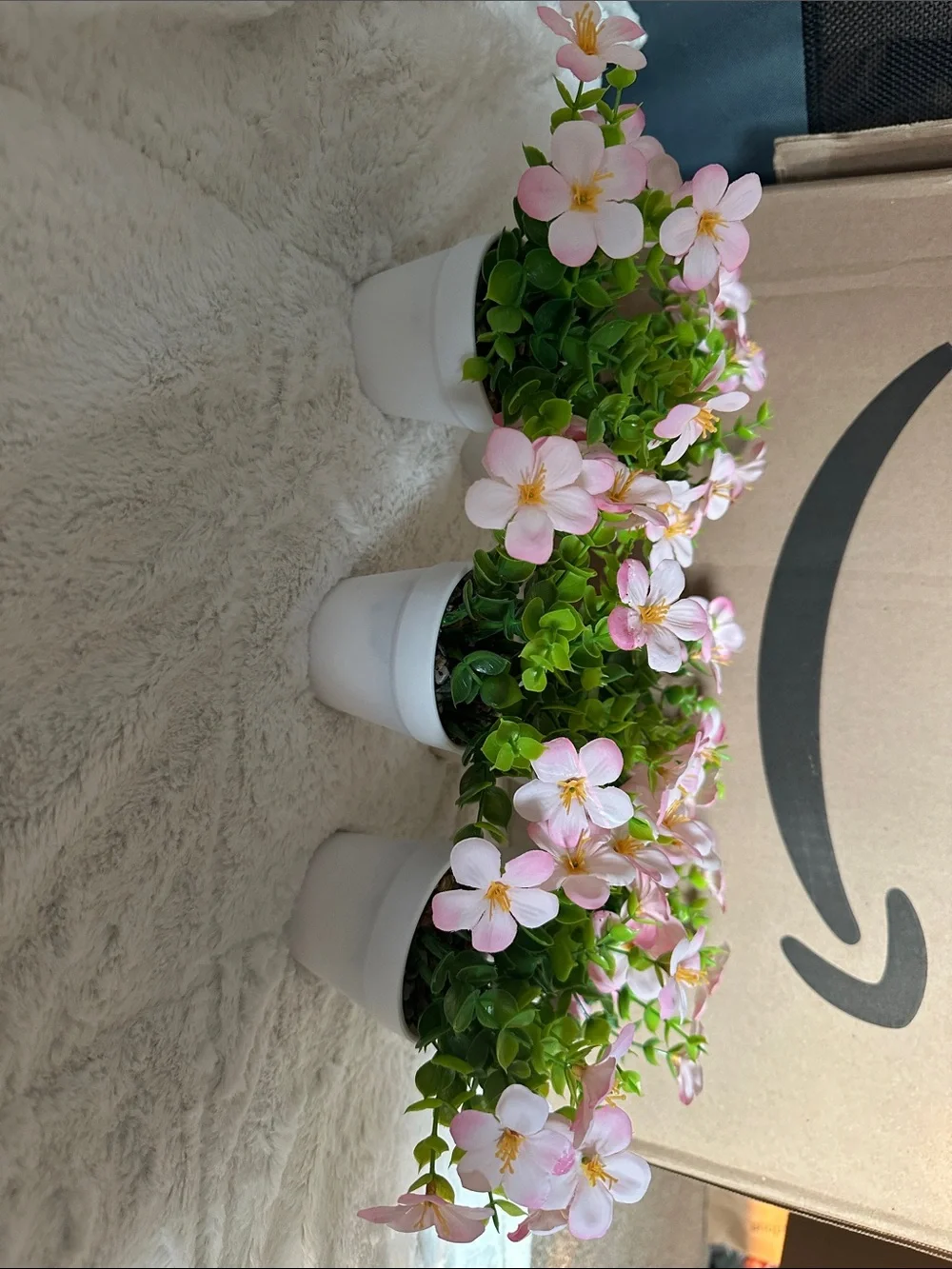Artificial Pink Flower Pot Set - Home Accents